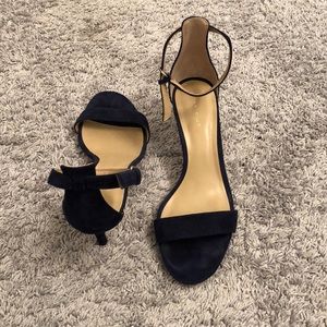Navy suede sandals